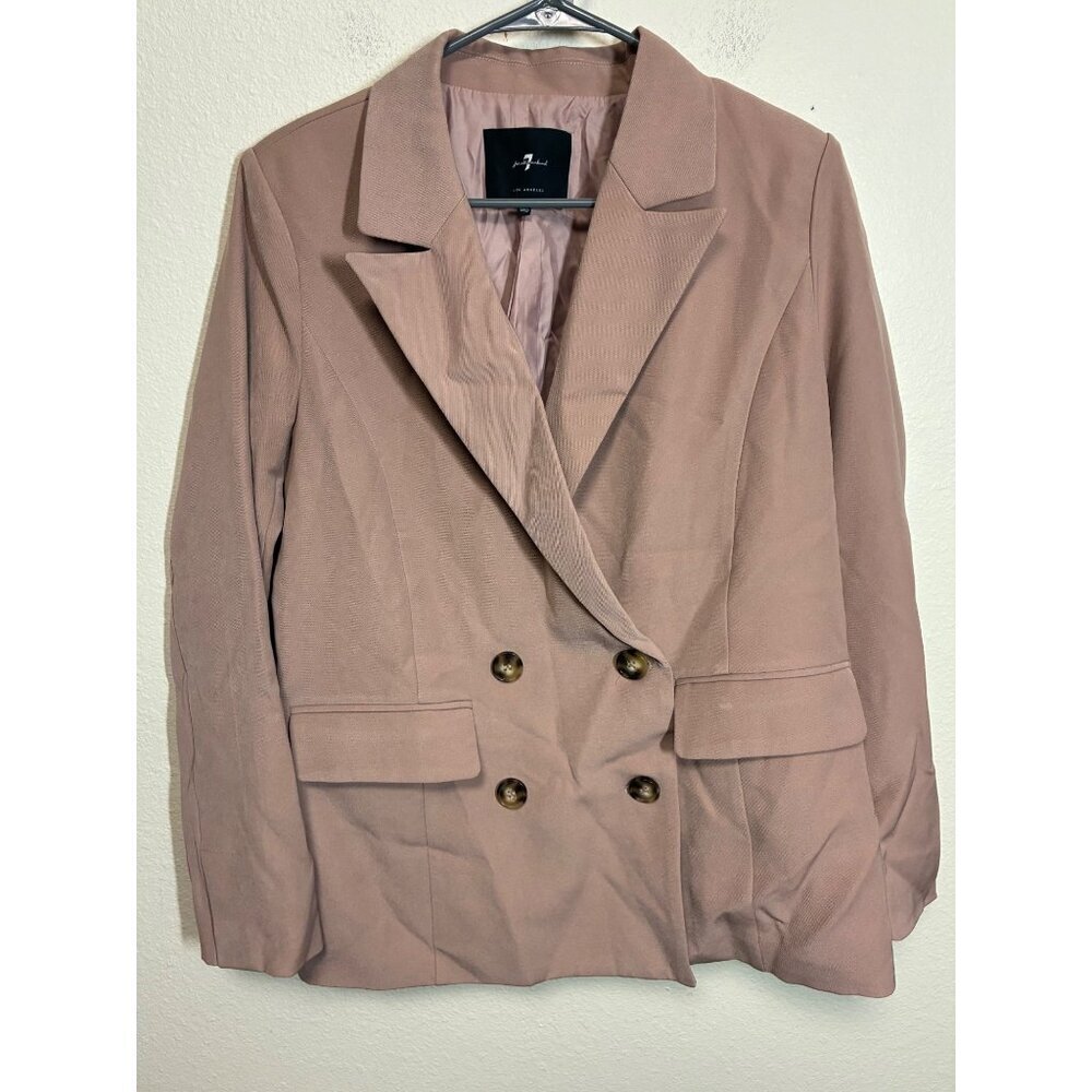 7 For All Mankind Blazer Suit Jacket Business Casual Office Beige Sz Medium